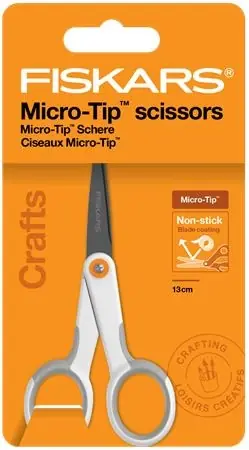 Mai ieftin FISKARS MicroTip Titanium Foarfece general antiaderent 13 cm alb
