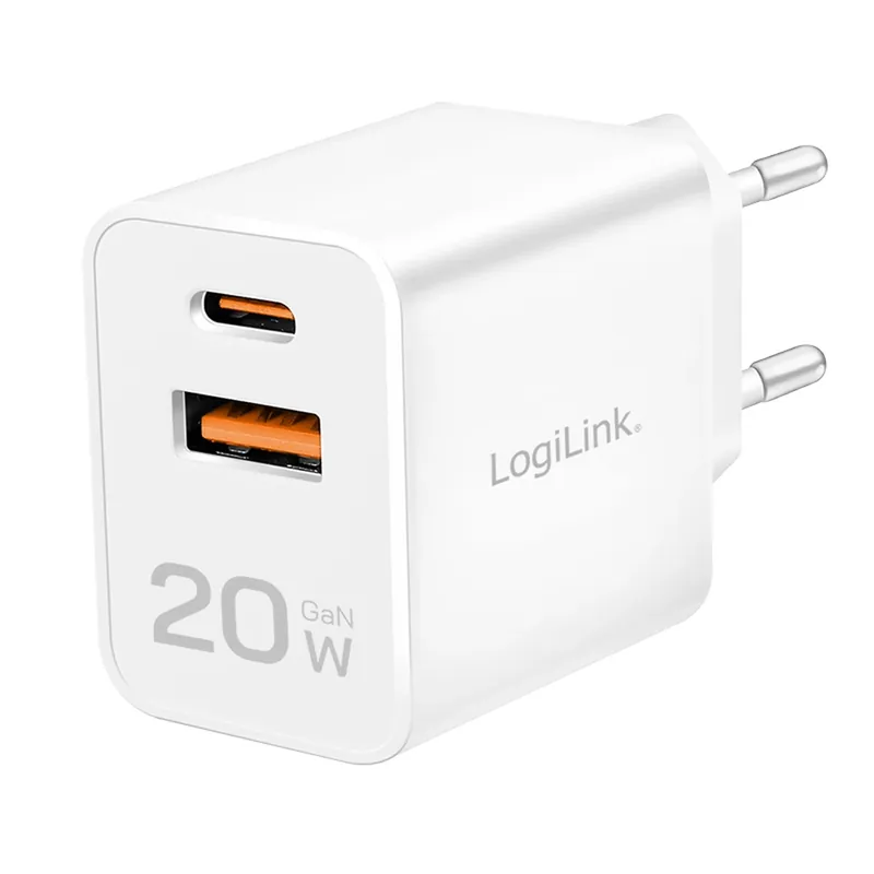 Preț promoțional LOGILINK Dual USB încărcător GaN 20 W 1x USB-C (PD) USB-A alb PA0369