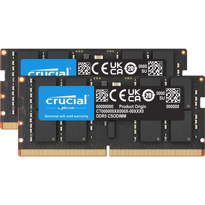 CRUCIAL 64GB Notebook DDR5 6400MHz CL52 KIT CT2K32G64C52CS5 Popular