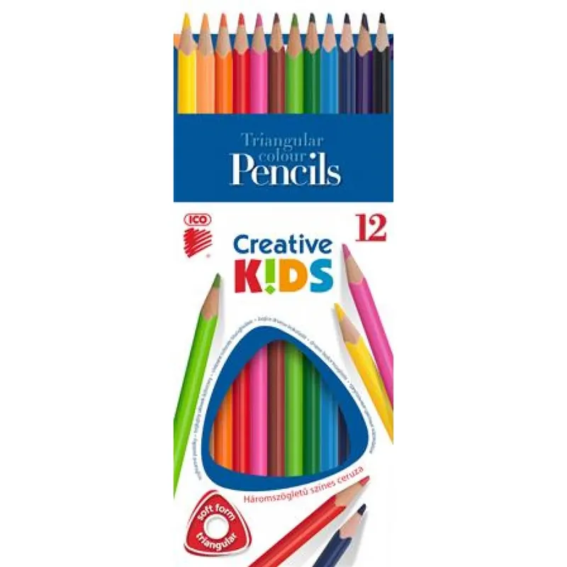 ICO Creative kids Color creion set triunghiular 12 diferit culoare Ofertă exclusivă