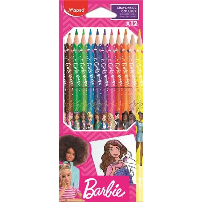 MAPED Barbie Color creion set triunghiular 12 culoare Ofertă specială