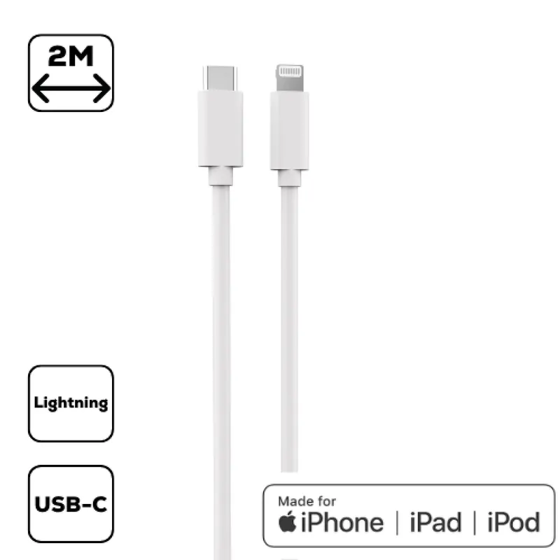 CELLECT USB 2.0 Type C Lightning Încărcător/date Alb 2m MDCU-IPHMFI2-TYPEC-W Ofertă limitată