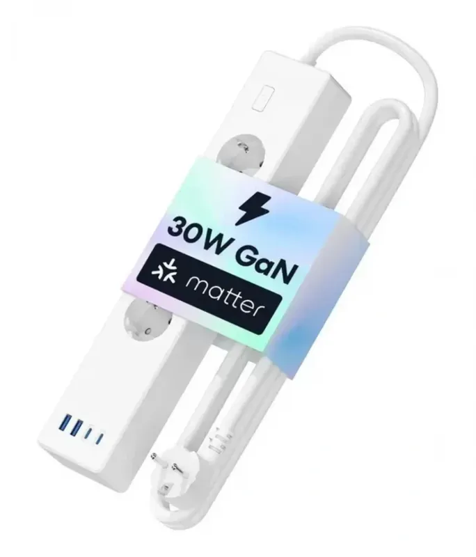 MEROSS Splitter 4 priză 2x USB-A 2x USB-C 1.8m alb cu comutator Cel mai bun preț