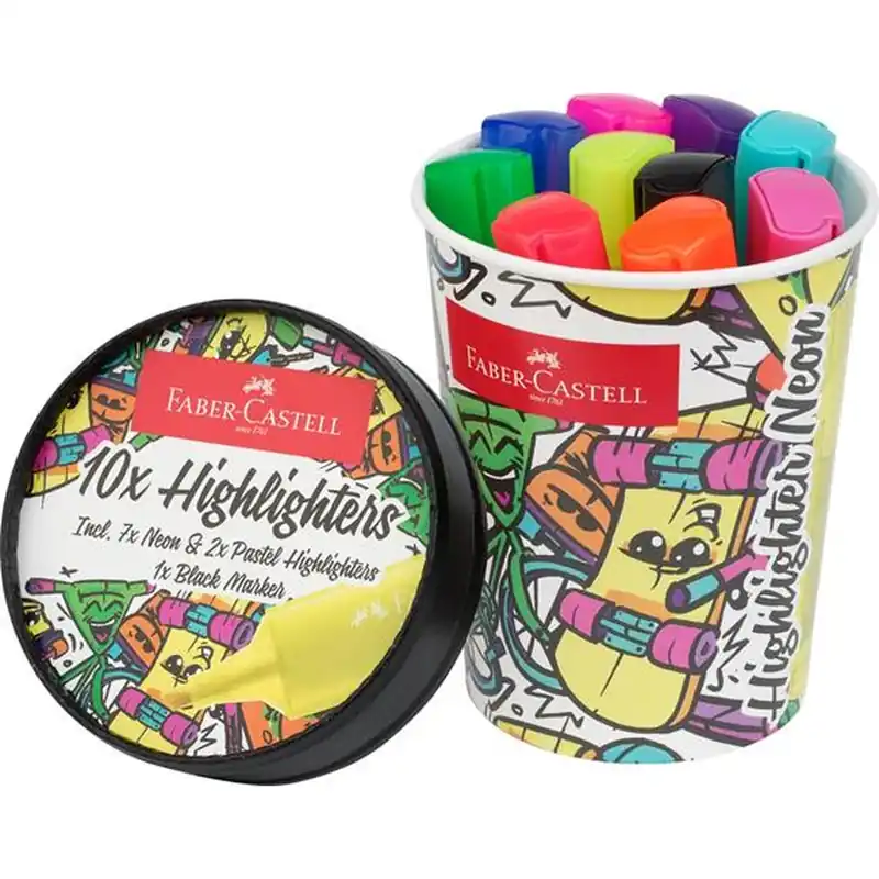 FABER-CASTELL Textliner 46 Marcatorul set 10 diferit culoare TFC254695 Expediere rapidă