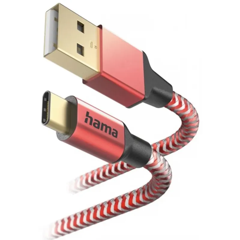 HAMA USB 2.0 Type C Încărcător/date roșu 1.5m 201559 Premium