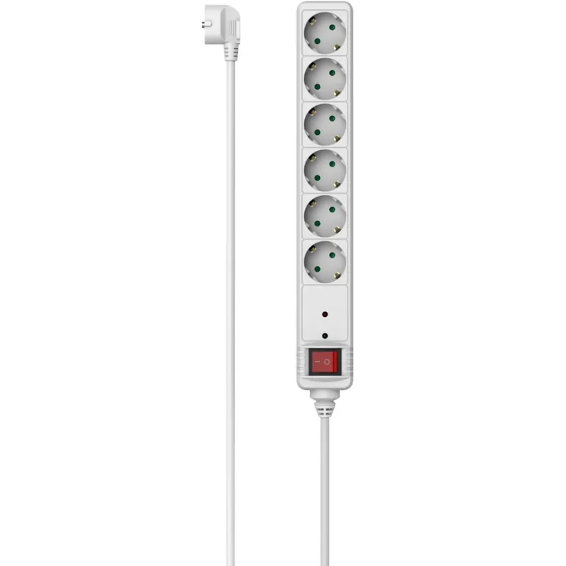 HAMA 223152 Splitter 6 priză 1.4m alb cu comutator protejat Popular