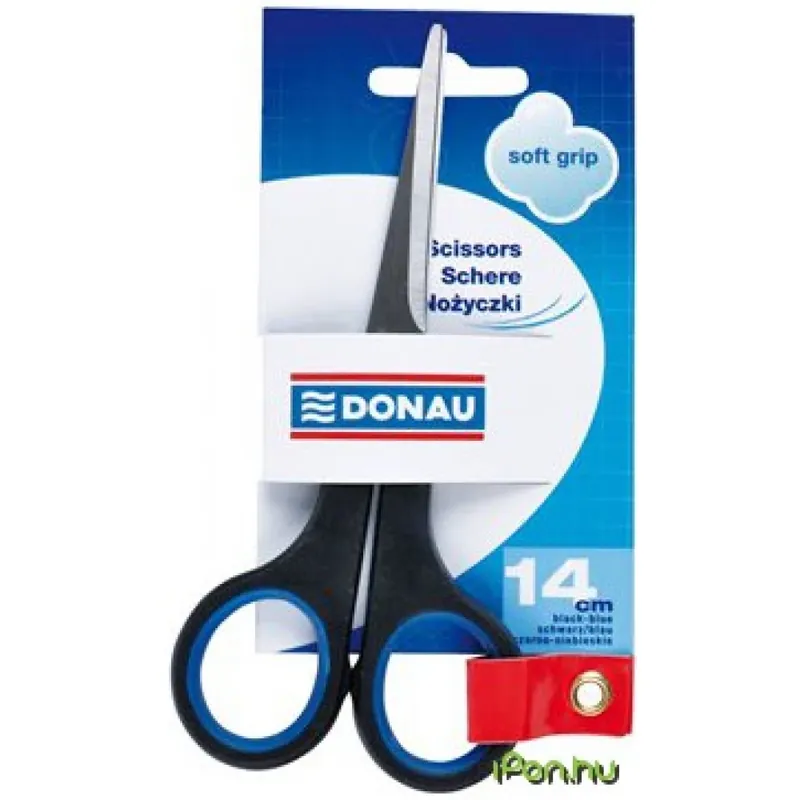 Reducere extra DONAU SOFT GRIP foarfece 14cm negru-albastru