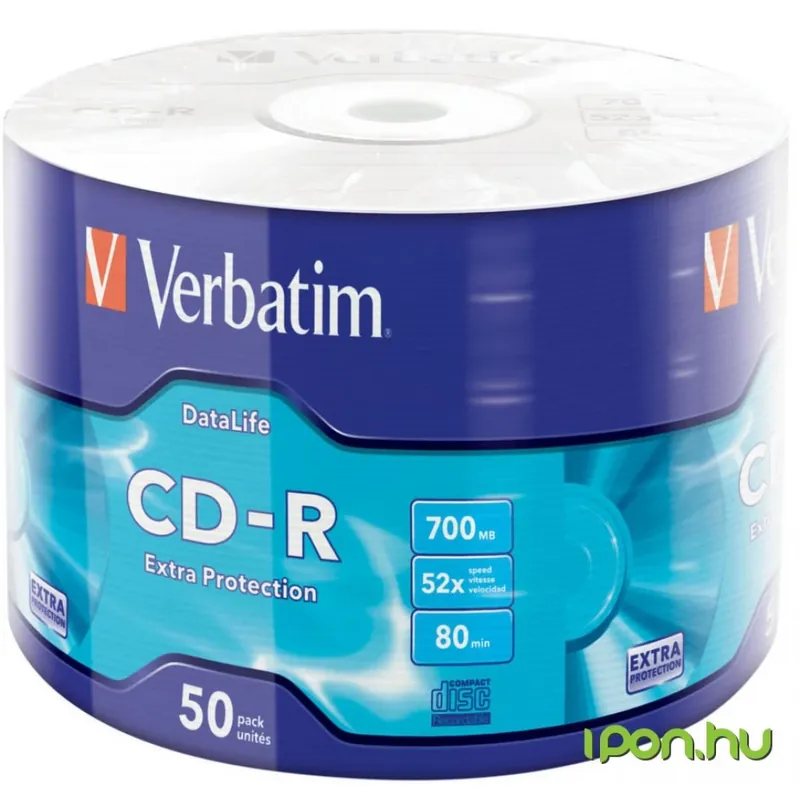 Chilipir VERBATIM CD-R 52x 50buc Extra Protection micșora folie
