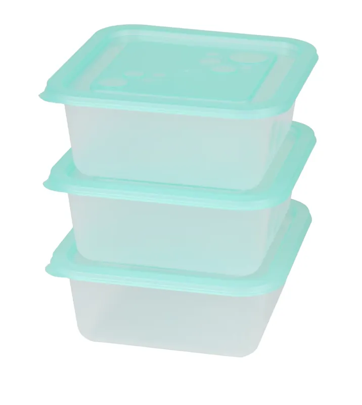 Ultima șansă FLAIR 80052 Freezy Stocare produse alimentare hűtődoboz pătratic 1.2L 3buc verde