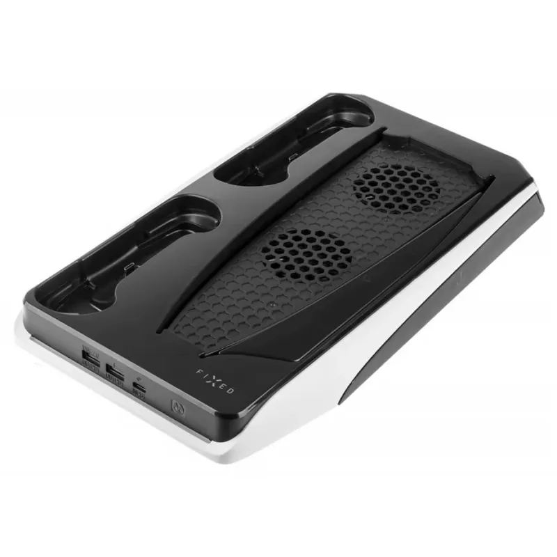 Noutate FIXED FIXPS5-MCS-BW multifuncțională Stand de răcire PS5 și accesorii pentru negru-alb