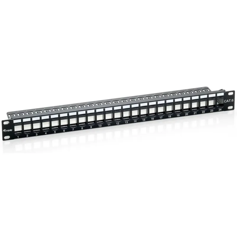 EQUIP 24-Port Keystone Cat.6 Unshielded Patch Panel Black 769224 Nu rata