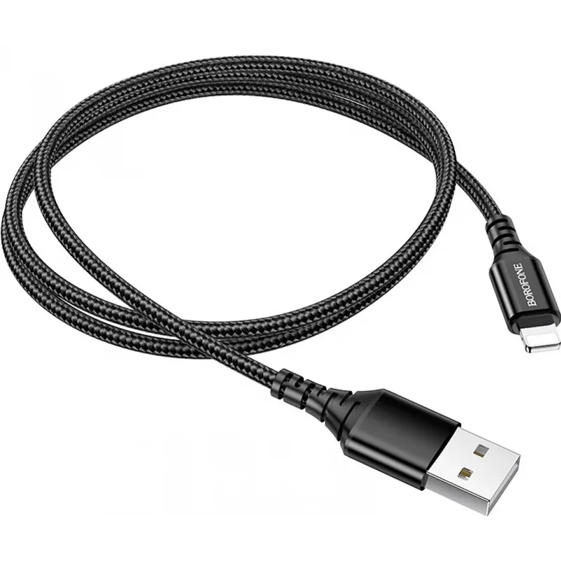 Calitate înaltă BOROFONE USB Lightning Încărcător/date Negru 1m