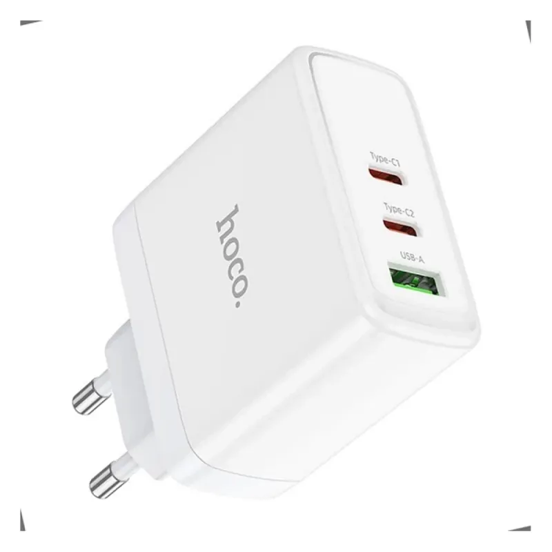 Livrare expres HOCO N30 de reţea încărcător USB+2x Type-C priză 65W alb