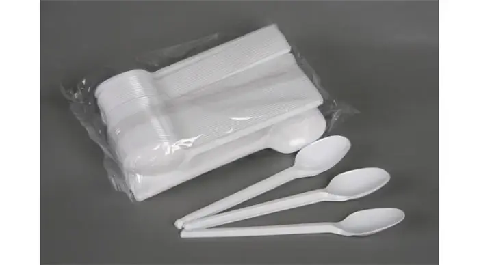 Super ofertă Prima Lingura de masa plastic de cateva ori folosit 17cm 50buc Alb