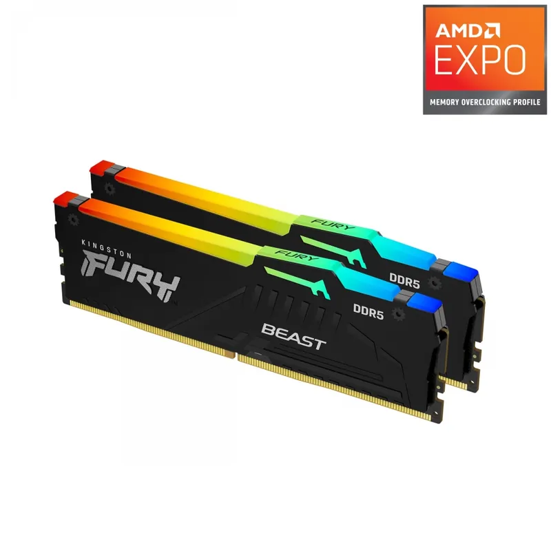 KINGSTON FURY 64GB Beast RGB EXPO DDR5 6400MHz CL32 KIT KF564C32BBEAK2-64 Livrare expres