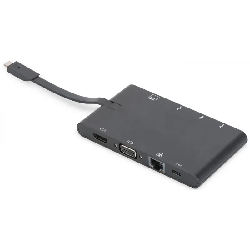 DIGITUS DA-70865 Universal Travel Docking Station USB Type-C Plată securizată