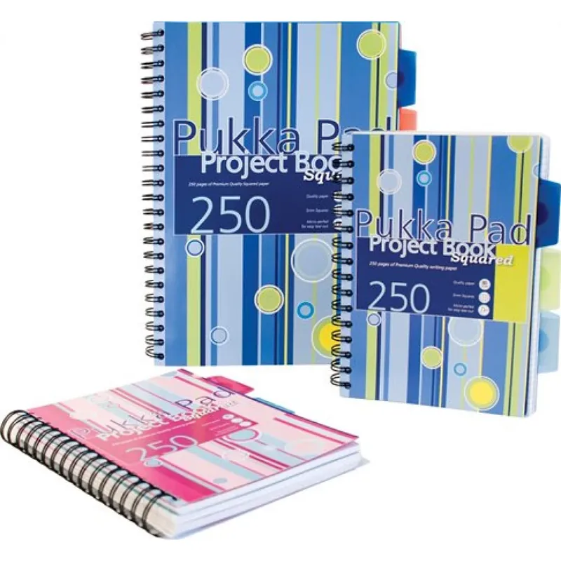 PUKKA PAD Caiet cu spirale linia A5 Project Book PROBA5 250 pagină Cel mai vândut