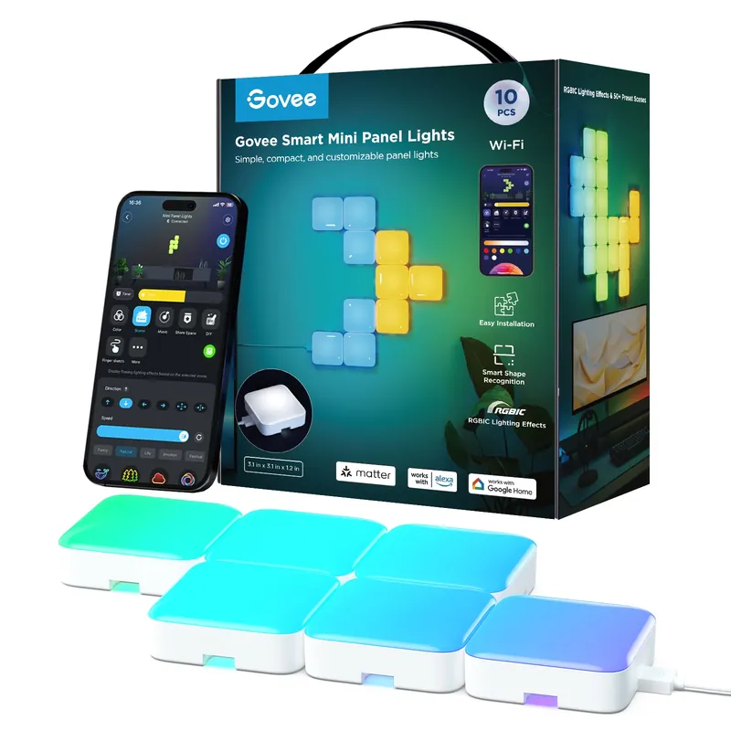 Livrare rapidă GOVEE H8069 Smart Mini panellámpák Hang + Wifi + Bluetooth control 10 buc