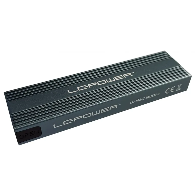 Popular LCPOWER LC-M2-C-MULTI-3 NVME / SATA M.2 extern casă USB 3.1 Type C negru