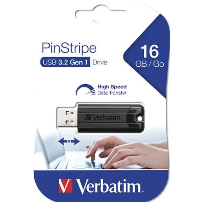 Vezi acum VERBATIM PinStripe 16GB USB 3.0 Negru