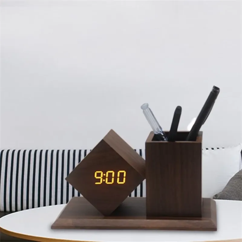 TOO PHC-330-DB digital ora cu suport pentru papetărie maro închis Ofertă specială