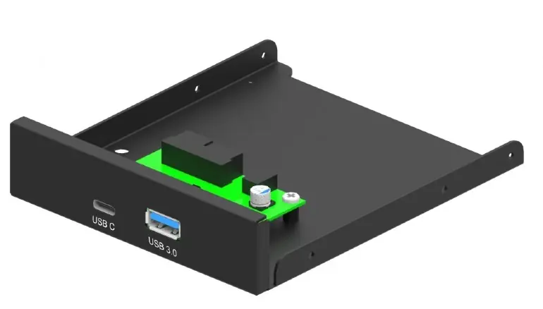 GEMBIRD FDI3-U3C-01 3.5 inch panoul frontal panel USB 3.1 Type-A + Type-C port negru Ieftin