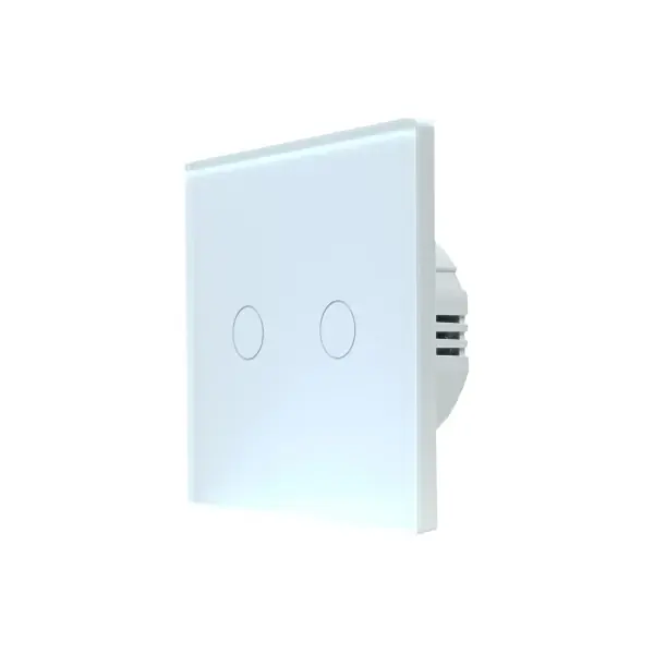 SMARTWISE SMW-BUN-T62-WIFIBT-W T62 UNI Wi-Fi + eWeLink-Remote 2 circuit inteligent comutator tactil alb sticlă cu panou frontal Preferatul clienților
