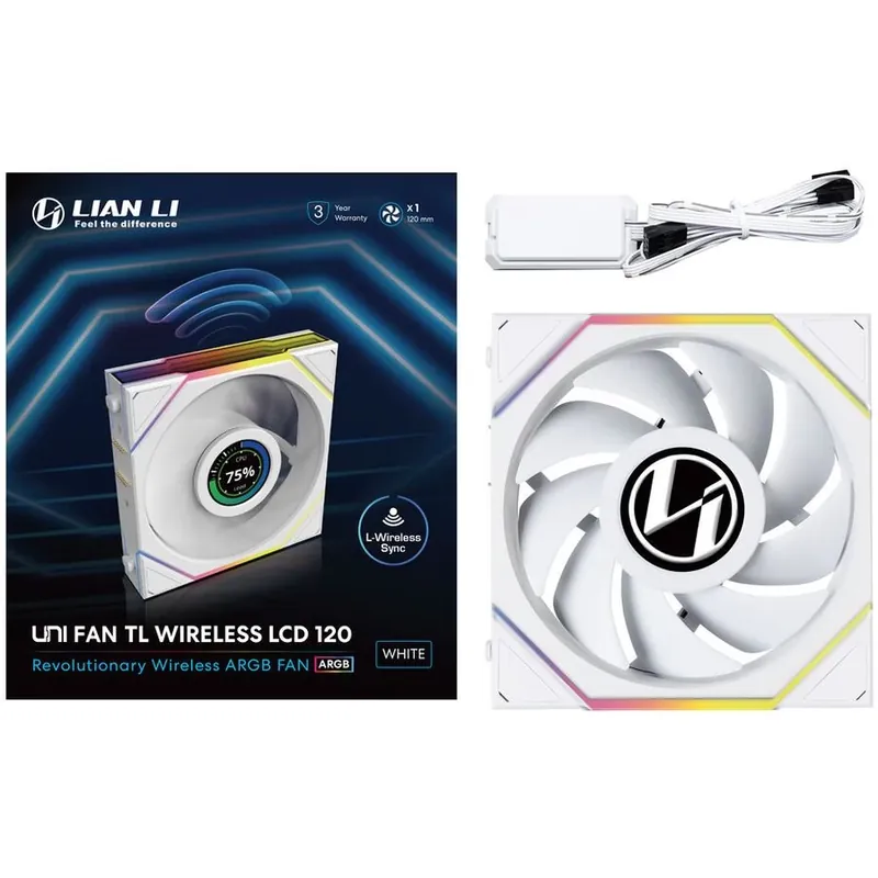 LIAN LI UNI FAN TL LCD Wireless 120mm alb Chilipir