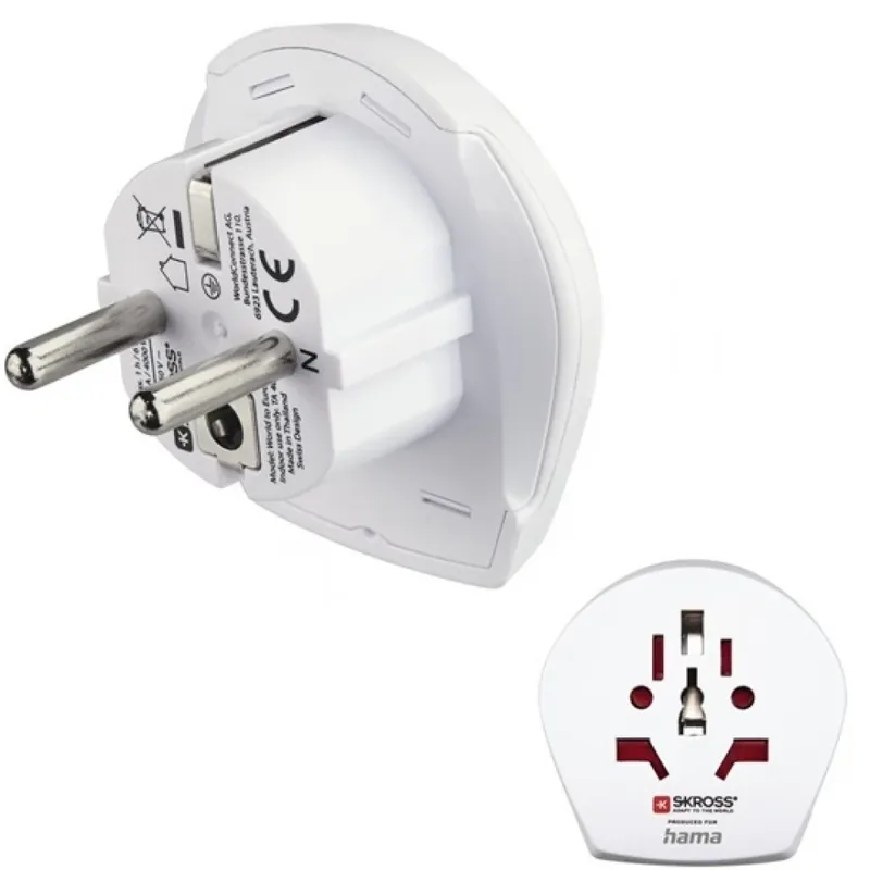 Cumpărături sigure HAMA 223831 Adaptor de voiaj alb lume - Europa