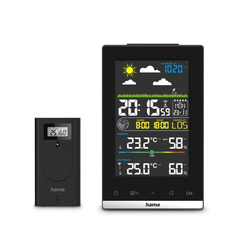 Promoție HAMA 00222239 Jamaica vreme staţie ce ceas cu alarmă Negru