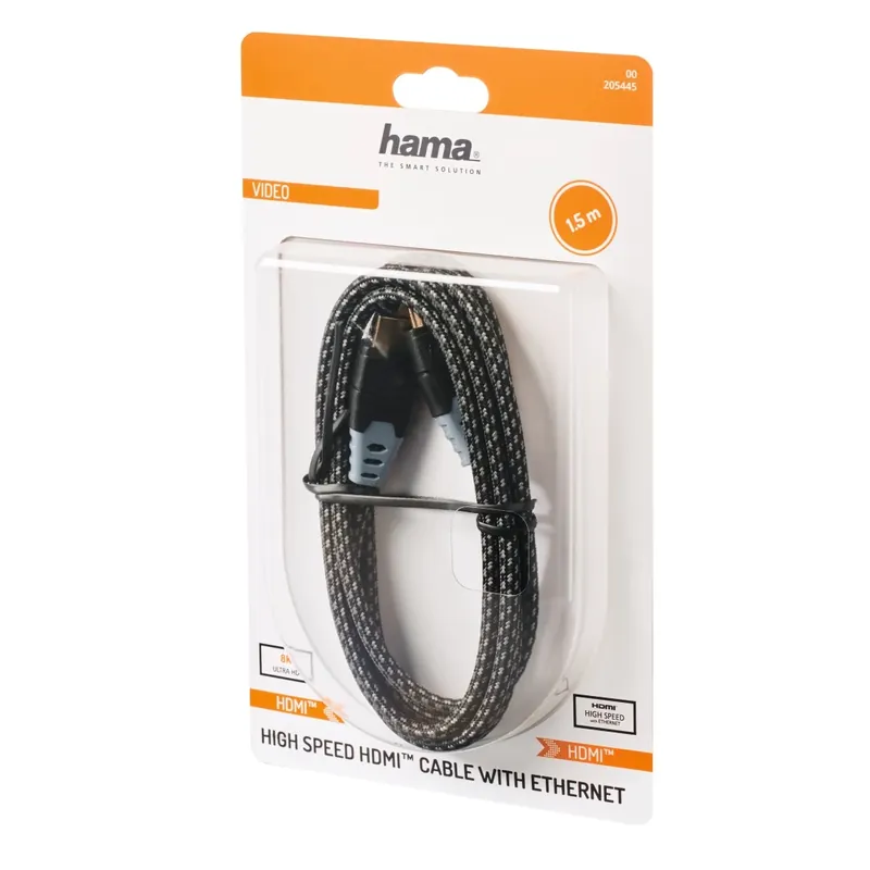 HAMA HDMI 2.1 Conector Negru 1.5m 205445 Cumpără online