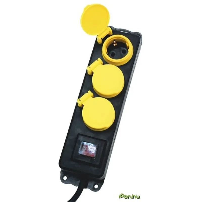 SOMOGYI ELECTRONIC NVO 03K/BK de rețea splitter cu comutator 3 priză 1.5m IP44 negru Lichidare de stoc