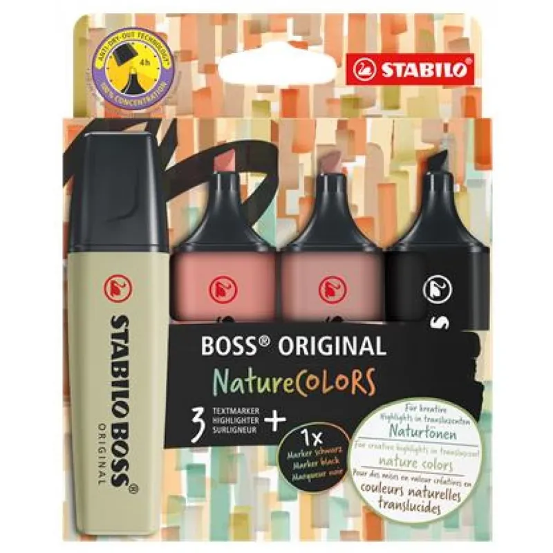 STABILO BOSS original NatureColors Marcator 2-5 mm 4 culoare Doar azi