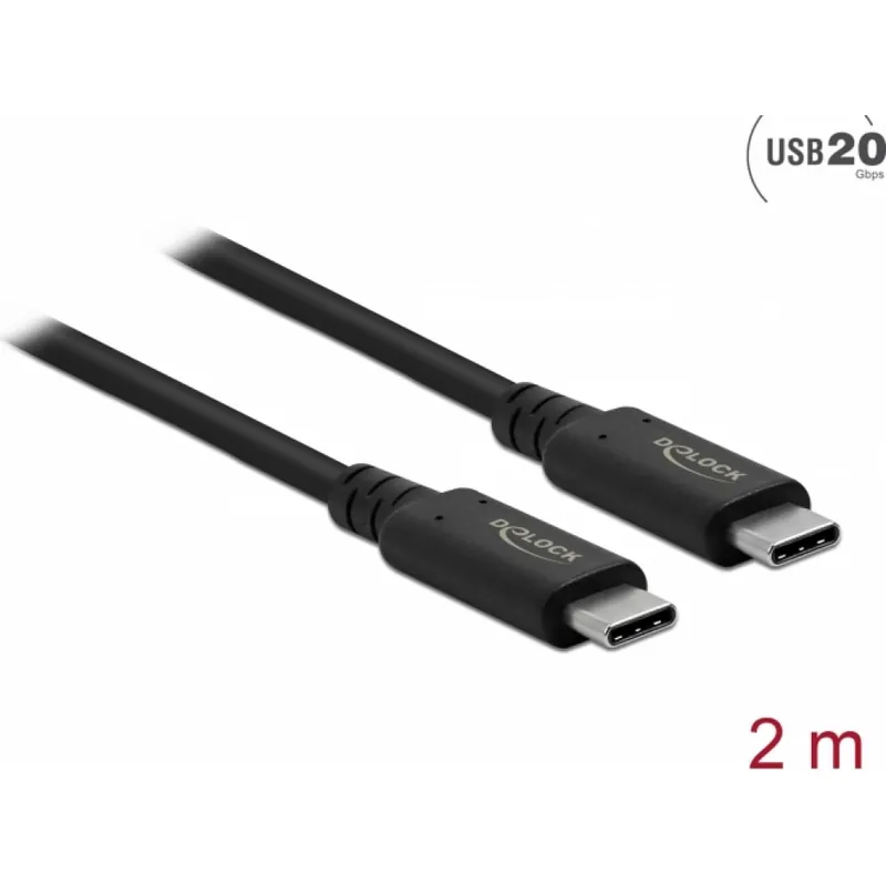 DELOCK USB 4.0 Type C Conector Negru 2m 86980 Expediere rapidă