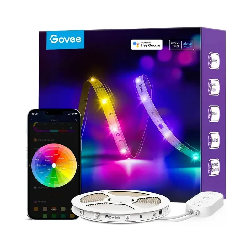 GOVEE GOVH618C RGBIC Basic Wi-Fi + Bluetooth LED szalagfény 10 metru Expediere rapidă
