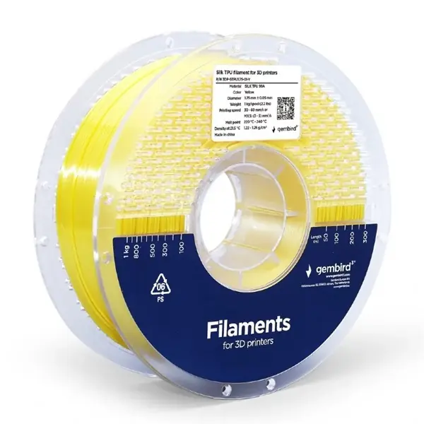 GEMBIRD Filament TPU 1.75 mm galben Plată securizată