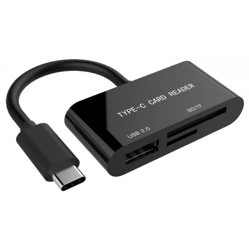 Vezi acum GEMBIRD Compact USB Type-C SDXC combo card reader negru